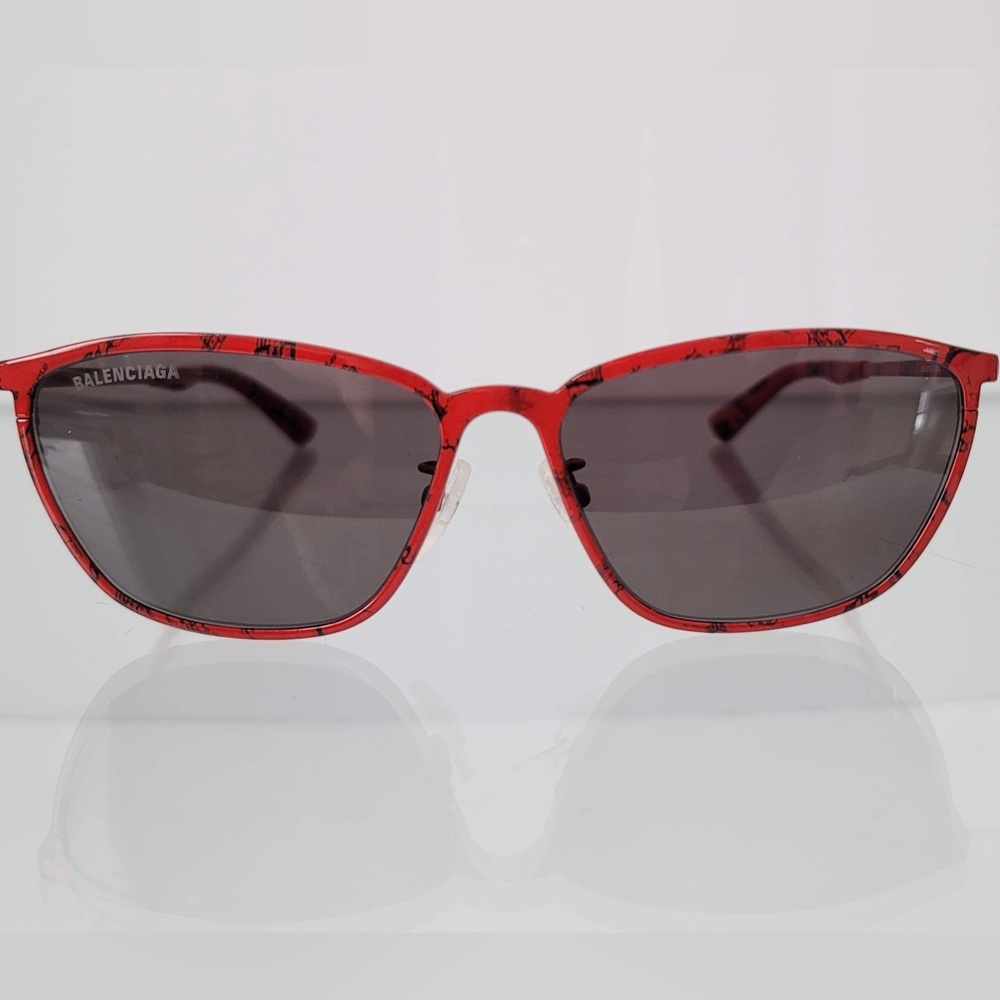 Balenciaga Red Sunglasses with Paris motifs Authentic
